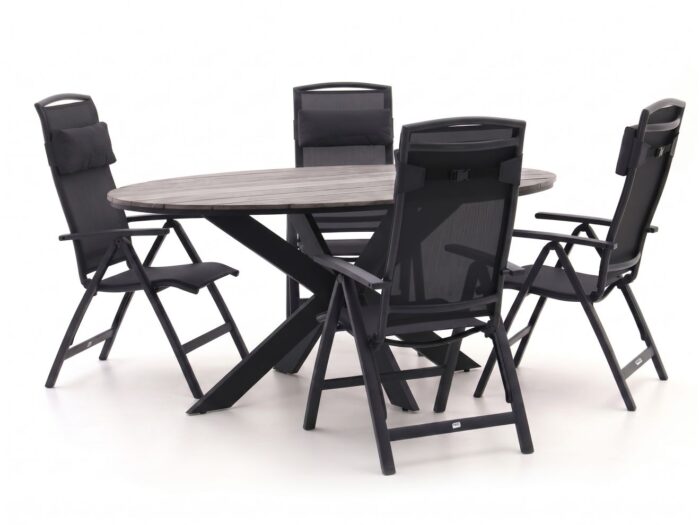 Forza Furniture Capri/Fidenza ø126cm dining tuinset 5-delig verstelbaar