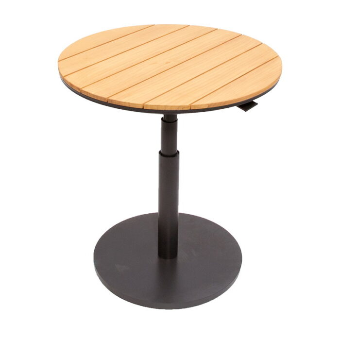 Oosterik home Padroni verstelbare bijzettafel midnight grey teak dia. 59 cm – bruin;grijs