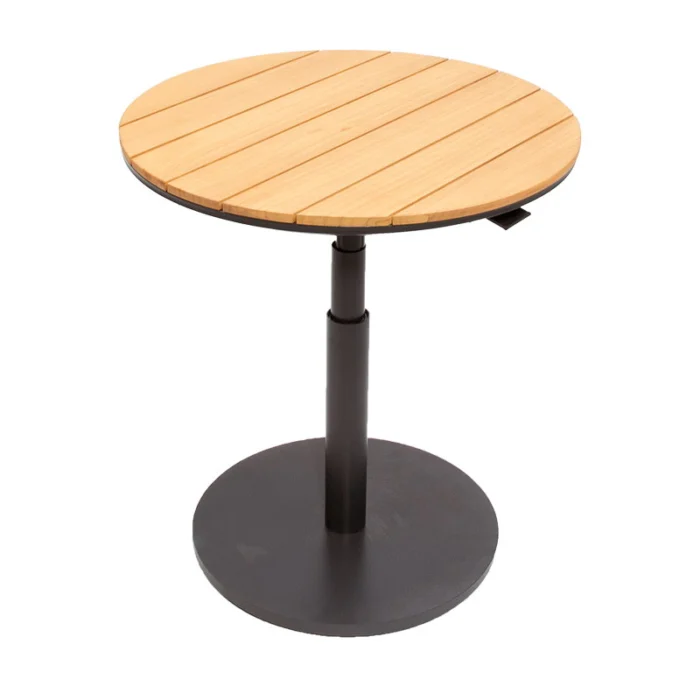 Oosterik home Padroni verstelbare bijzettafel midnight grey teak dia. 59 cm - bruin;grijs