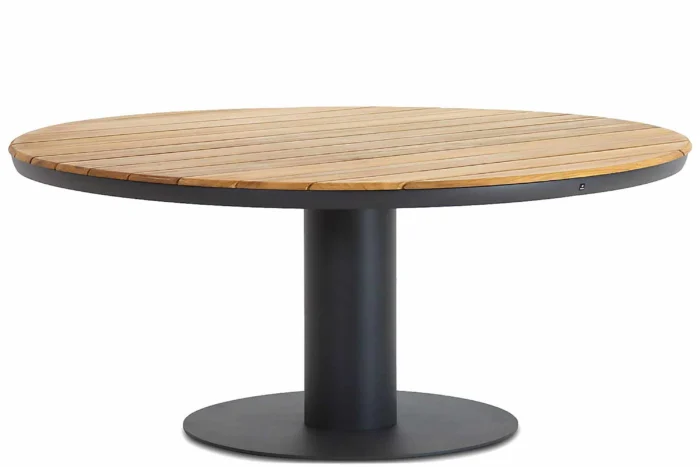 Coco Salerno dining tuintafel 160 cm Ø laag - Grijs-antraciet
