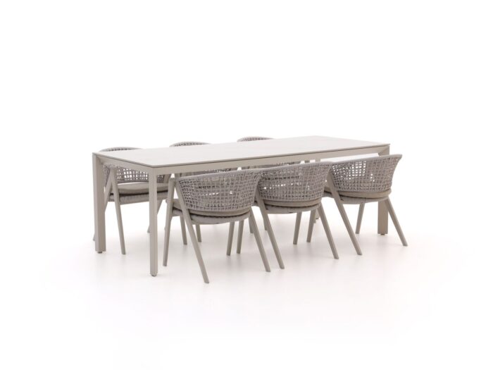 Manifesto Furniture + 15% kassakorting | Manifesto Valsecca/Sestino 220cm dining tuinset 7-delig – Wit
