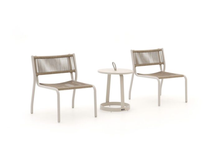 Manifesto Furniture Manifesto Misurina/Salemi lounge balkonset 3-delig stapelbaar Laagste prijsgarantie! – Taupe