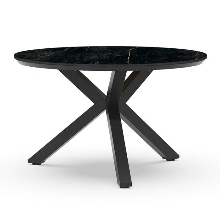 Tierra outdoor Oblong Tuintafel Marble Charcoal dia. 120 cm – grijs;zwart