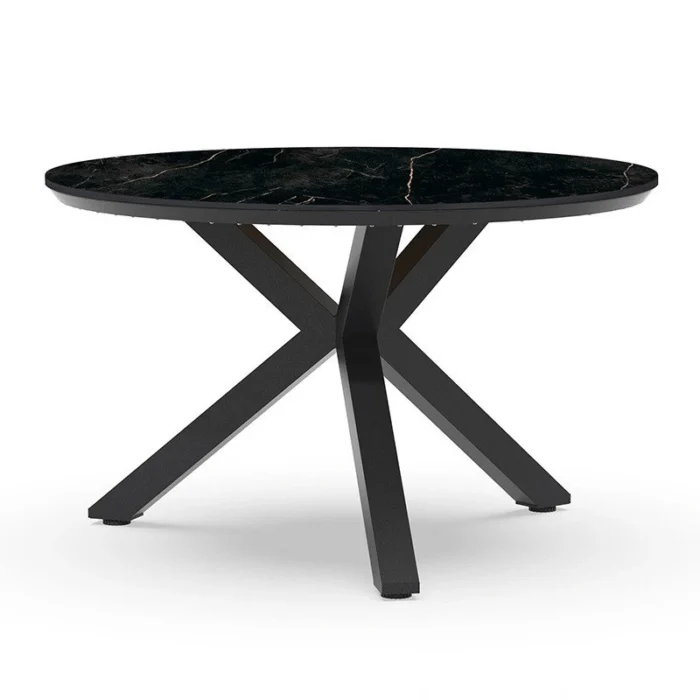 Tierra outdoor Oblong Tuintafel Marble Charcoal dia. 120 cm - grijs;zwart