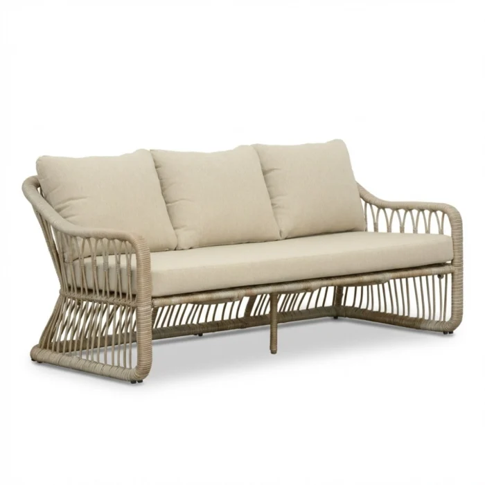 BUITEN living Bruno 3-zits tuinbank | wicker | Mexican Sand | 180cm