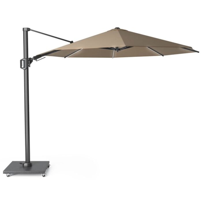 Platinum Challenger T² zweefparasol | Ø350cm rond | taupe – Taupe – Naturel – Bruin