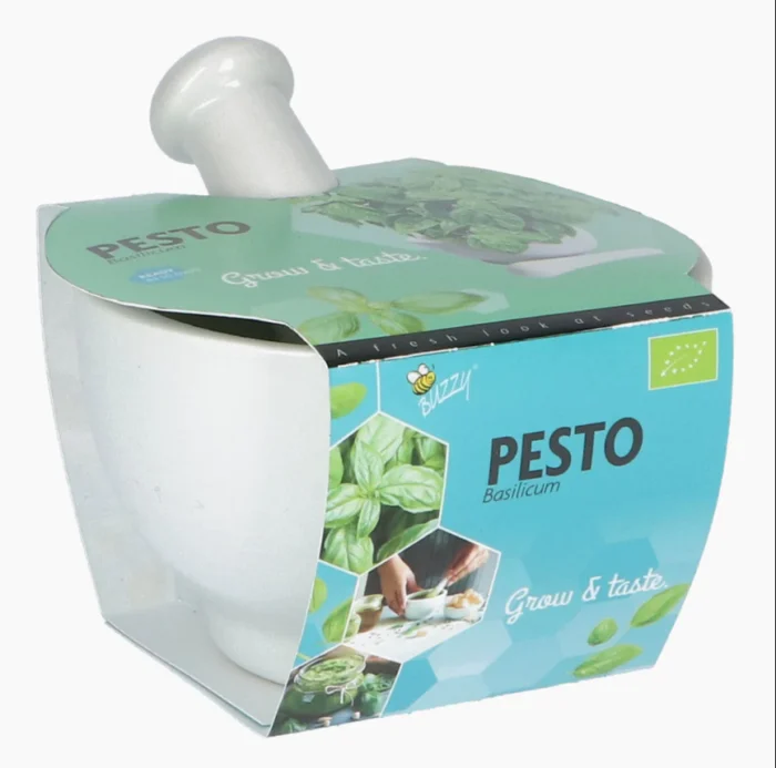 Buzzy Grow gifts kweekset vijzel pesto bio basilicum