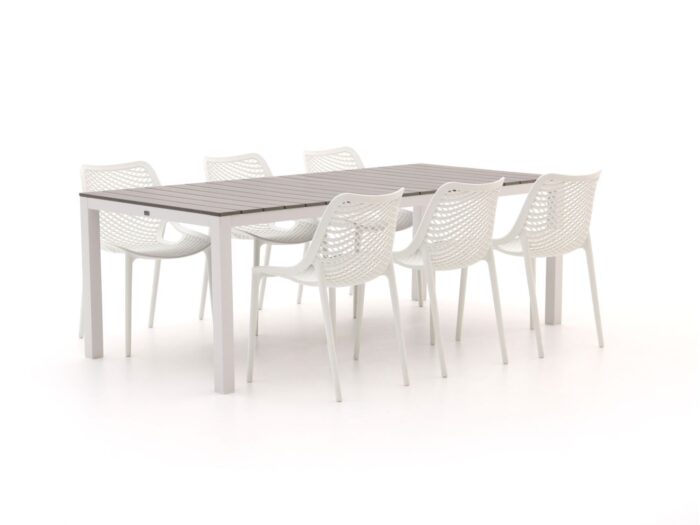 Forza Furniture Forza Ripi/Fidenza 220cm dining tuinset 7-delig stapelbaar Laagste prijsgarantie! – Grijs