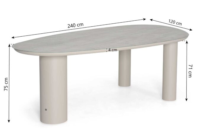 Lifestyle Garden Furniture Guave dining tuintafel 240×120 cm (tafelblad) – Zand/Beige