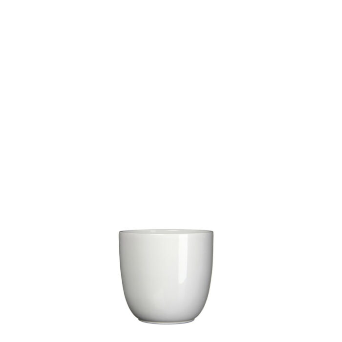 Mica decorations Bloempot Pot rond es/7 tusca 7.5 x 8.5 cm wit Mica