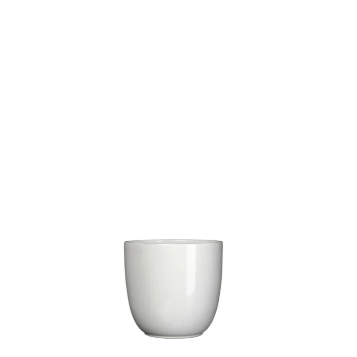Mica decorations Bloempot Pot rond es/7 tusca 7.5 x 8.5 cm wit Mica