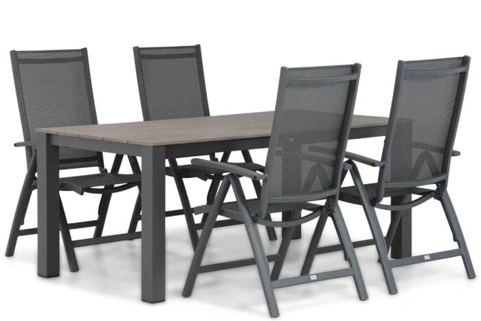 Presto Vasto/Valley 180 cm dining tuinset 5-delig – Grijs-antraciet