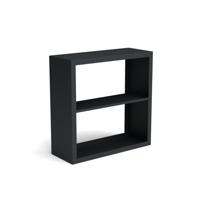 Geroba Beltza zwarte houtopslag onderverdeling 2 vakken 1000x385x1000 mm – zwart