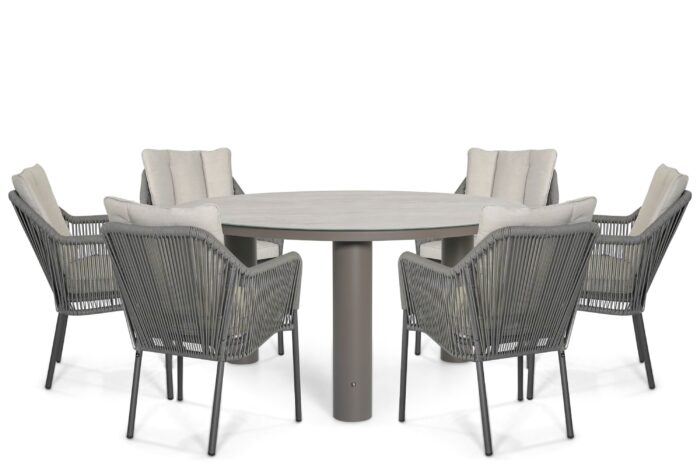 De Laan Projects Laan Marbella/Arancia 150 cm dining tuinset 7-delig – Grijs-antraciet