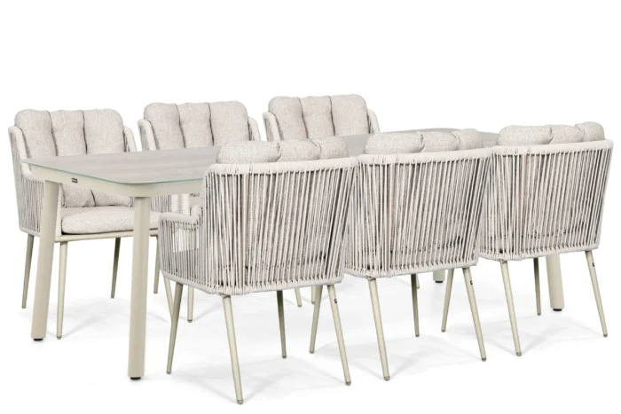Lifestyle Garden Furniture Tivoli/Tavano 220x90 cm dining tuinset 7-delig - Zand/Beige