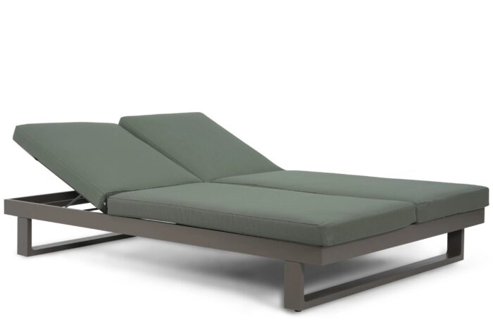 Lifestyle Garden Furniture Massimo ligbed met kussen antraciet/moss green – Grijs-antraciet