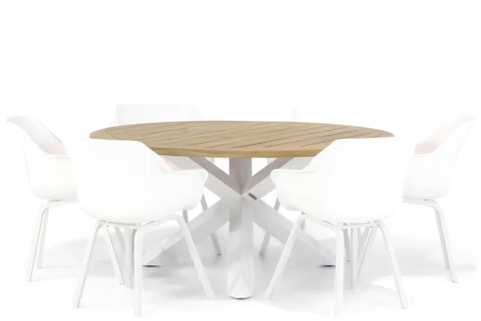 Hartman Sophie element/Wellington 160 cm rond dining tuinset 7-delig - Wit