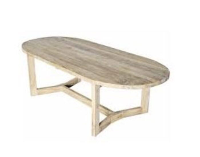 Van der leeden Teak Tuintafel Ovaal 260×110 cm Natural – bruin