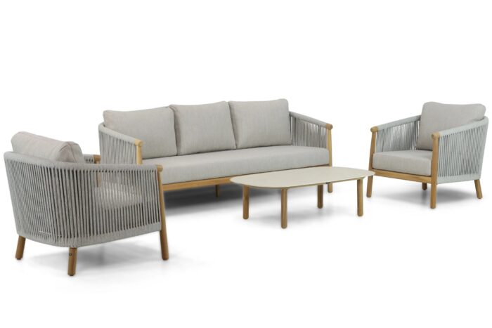 Lifestyle Garden Furniture Bloom stoel-bank loungeset 4-delig – Grijs-antraciet