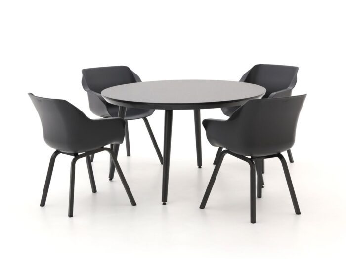 Hartman tuinmeubelen Hartman Sophie Element/Studio ø128cm dining tuinset 5-delig Laagste prijsgarantie! – Grijs