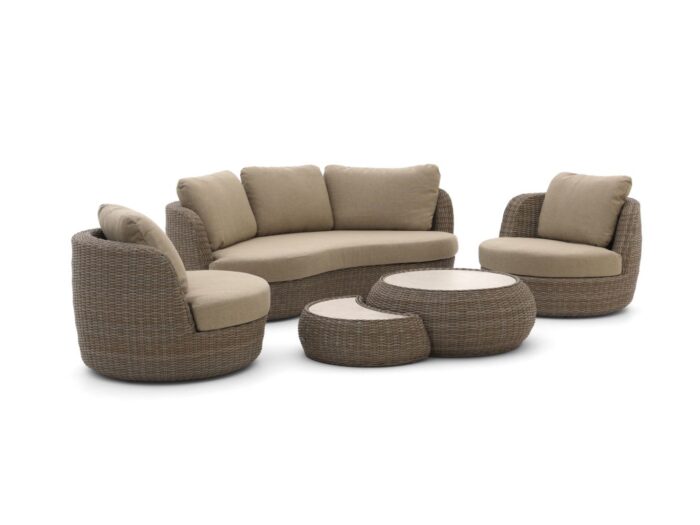 Intenso Furniture Santa Ninfa stoel-bank loungeset 5-delig – Taupe