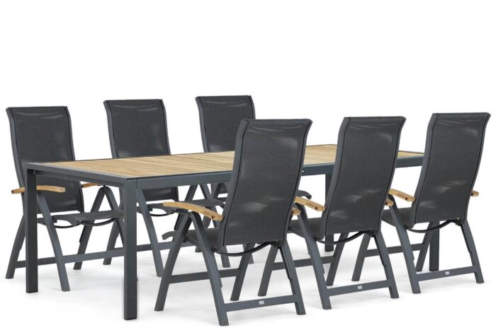Lifestyle Garden Furniture Presto Tarenta/Valence 240 cm dining tuinset 7-delig – Grijs-antraciet