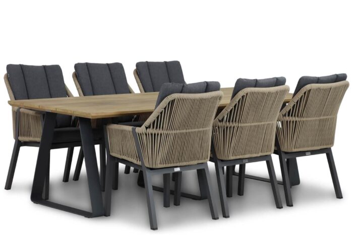 Lifestyle Garden Furniture Verona/Palta 240 cm dining tuinset 7-delig – Taupe-naturel-bruin