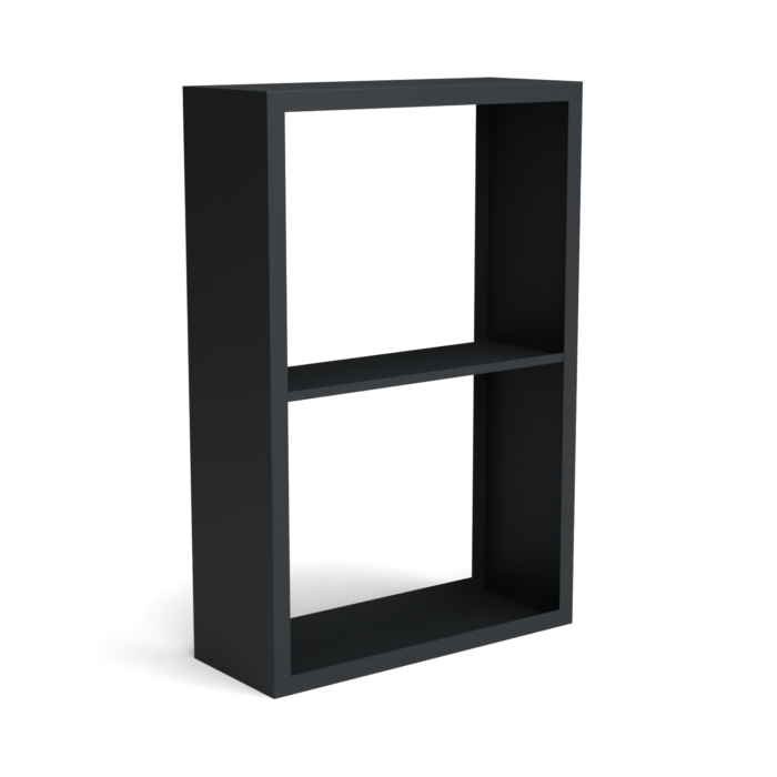 Geroba Beltza zwarte houtopslag onderverdeling 2 vakken 1000x385x1500 mm – zwart
