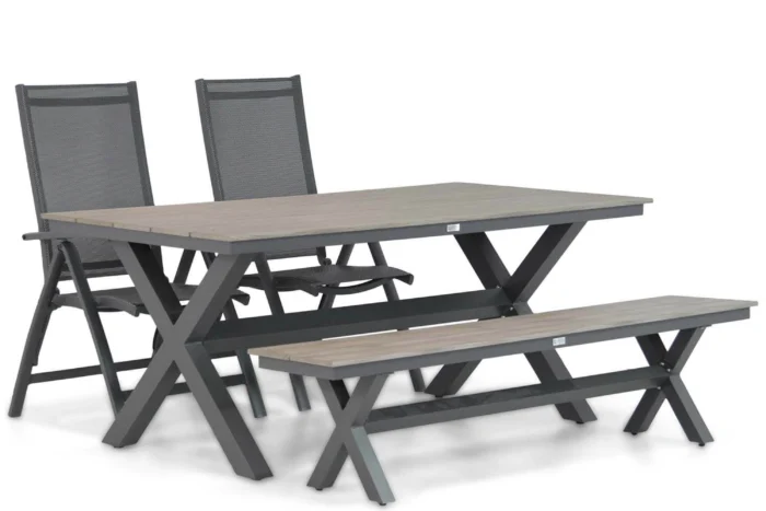 Presto Vasto/Forest 180 cm dining tuinset 4-delig - Grijs-antraciet