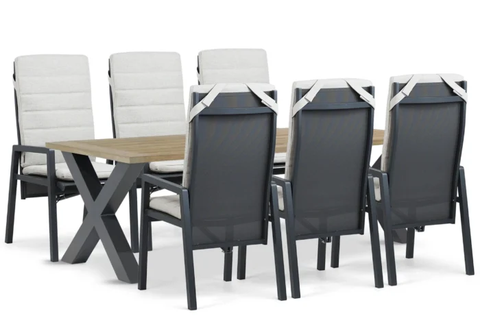 Lifestyle Garden Furniture Vivaro/Cardiff 240x100 cm dining tuinset 7-delig - Grijs-antraciet