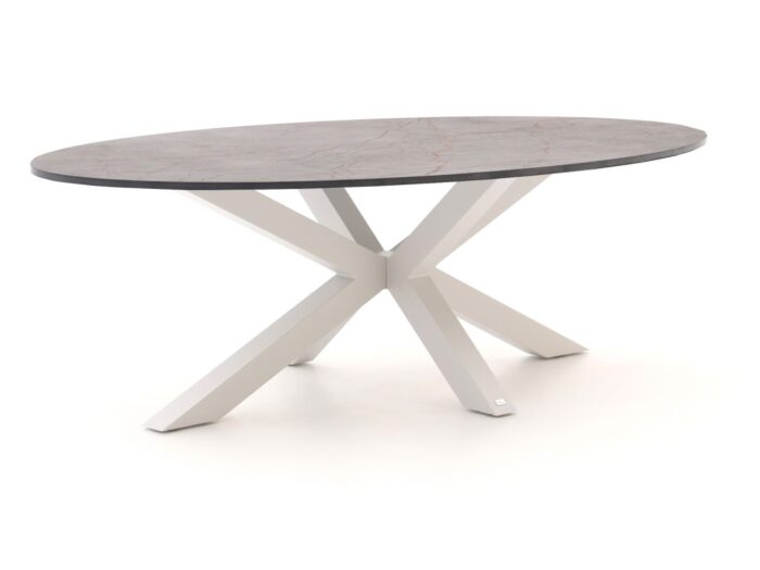 Bellagio tuinmeubelen Bellagio Induno Ellips dining tuintafel 200x110cm Laagste prijsgarantie! – Wit