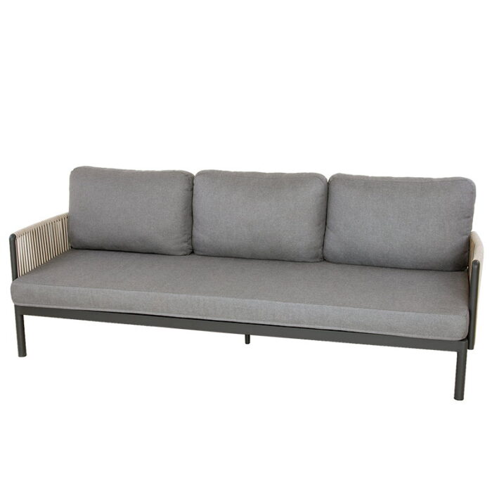 Oosterik home Sidney lounge 3-zitsbank midnight grey B 220 x D 79 x H 73.5 cm – grijs