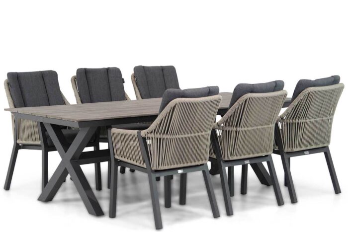Lifestyle Garden Furniture Verona/Forest 240 cm dining tuinset 7-delig – Taupe-naturel-bruin