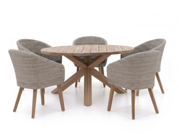Intenso Furniture Tropea/ROUGH-Y ø150cm dining tuinset 6-delig