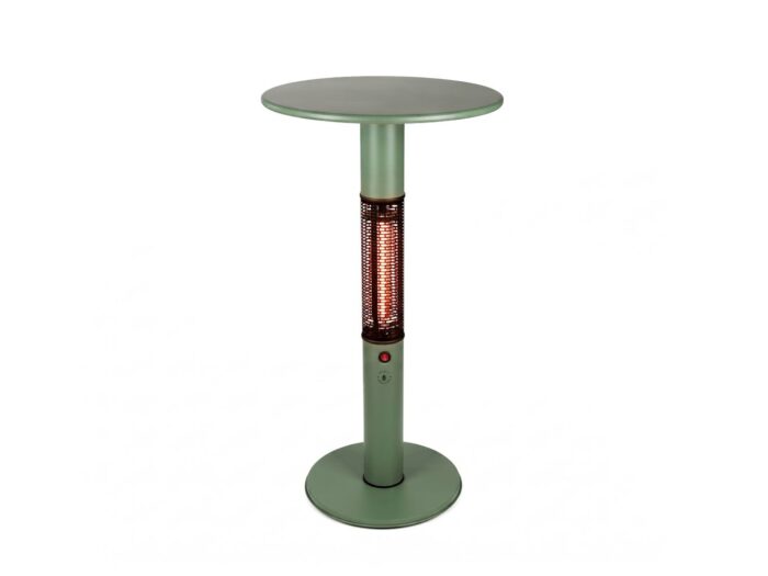 Monti HeatLine + 15% kassakorting | Vibe bartafel met terrasverwarmer 1500W ø60cm (h: 110cm) – Groen