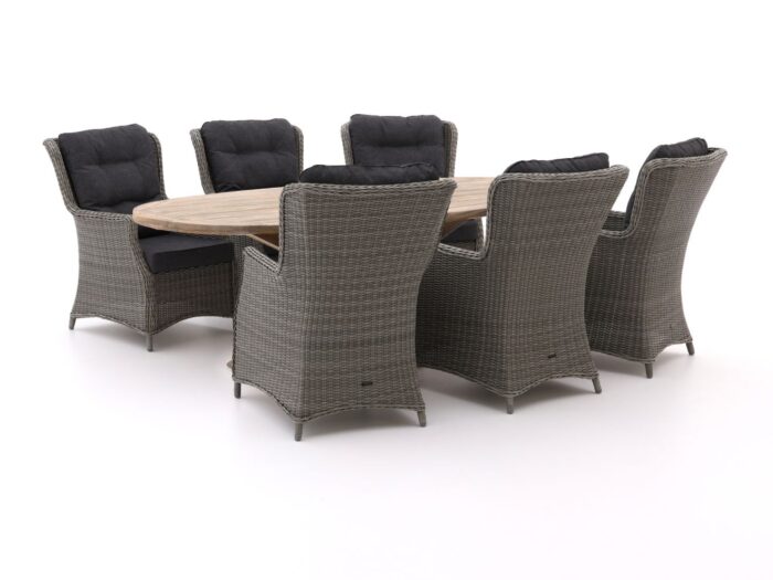 Intenso Furniture Intenso Milano/ROUGH-Y Ellips 240cm dining-lounge tuinset 7-delig Laagste prijsgarantie! – Grijs
