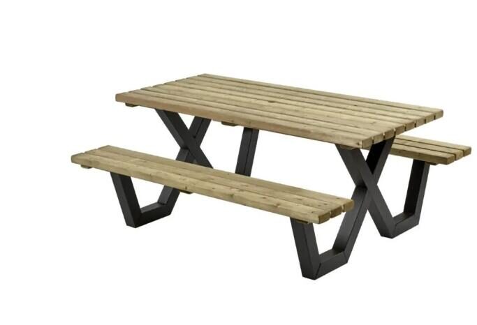 Talen buitenmeubelen Picknicktafel geimpregneerd metalen frame 200×160 cm