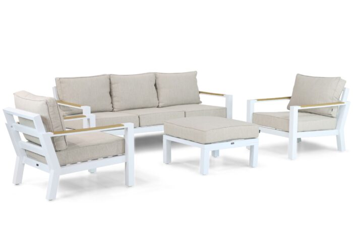 Lifestyle Garden Furniture Bilbao stoel-bank loungeset 4-delig – Wit