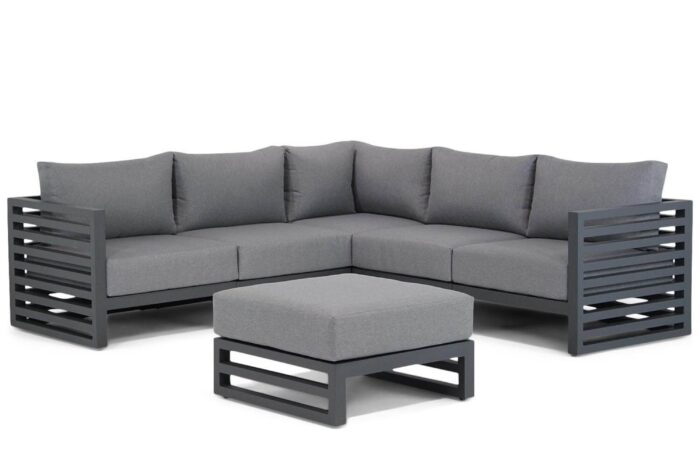 Santika Furniture Jaya hoek loungeset 6-delig – Grijs-antraciet