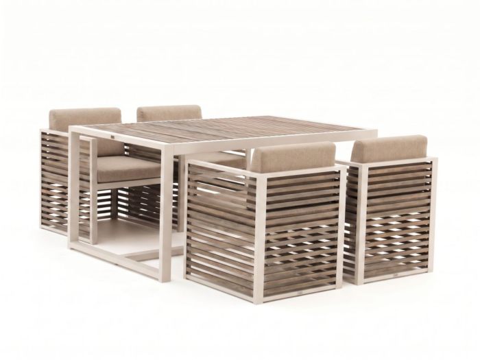 Bellagio tuinmeubelen Bellagio Cadora 160cm dining tuinset 5-delig Laagste prijsgarantie! – Bruin