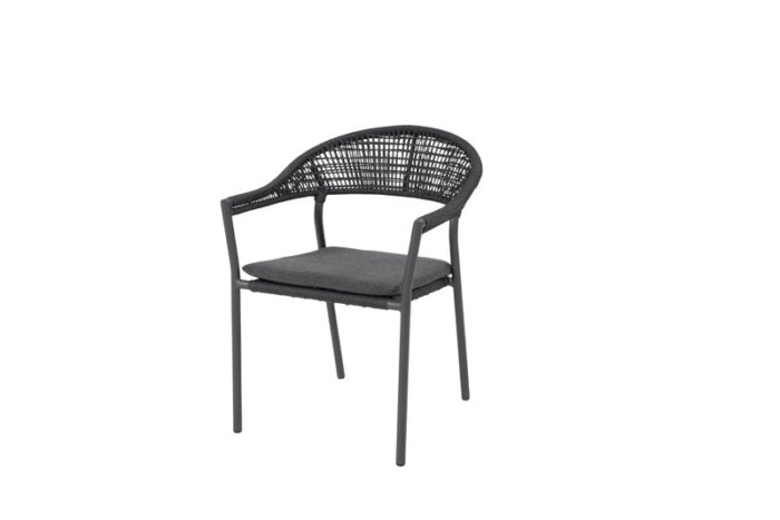 Taste Sienna stapelbare dining stoel incl. kussen – grijs