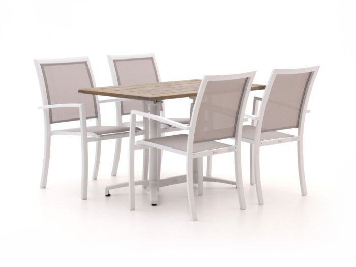 Bellagio tuinmeubelen Bellagio Anzio/Canzo 120cm dining tuinset 5-delig stapelbaar inklapbaar Laagste prijsgarantie! – Bruin