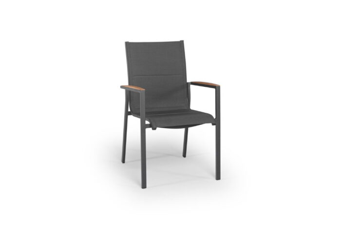 Tierra outdoor Foxx Stockable stoel Antraciet Teak – grijs