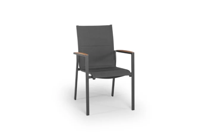 Tierra outdoor Foxx Stockable stoel Antraciet Teak - grijs