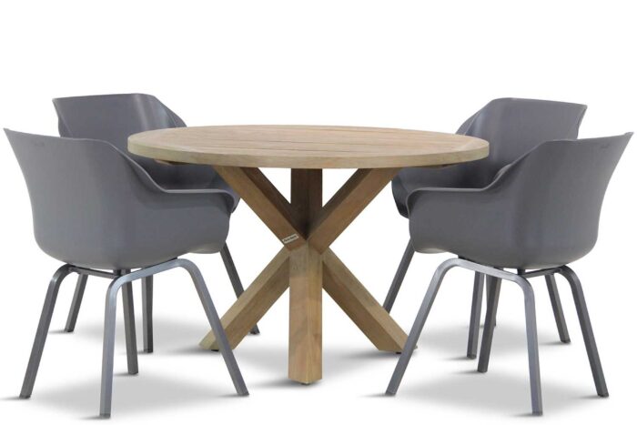 Hartman Sophie element/Sand City rond 120 cm dining tuinset 5-delig – Grijs-antraciet
