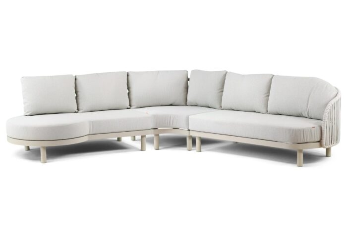 Santika Furniture Nanda hoek loungeset 3-delig – Taupe-naturel-bruin