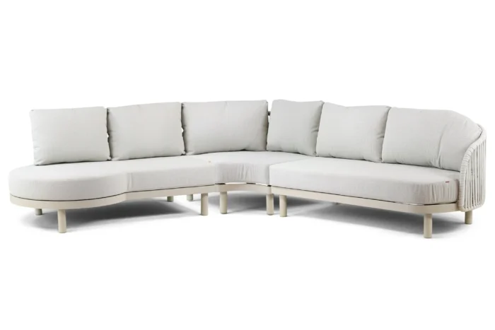 Santika Furniture Nanda hoek loungeset 3-delig - Taupe-naturel-bruin