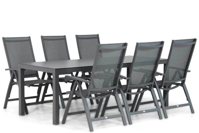 Presto Vasto/Madras 220 cm dining tuinset 7-delig – Grijs-antraciet