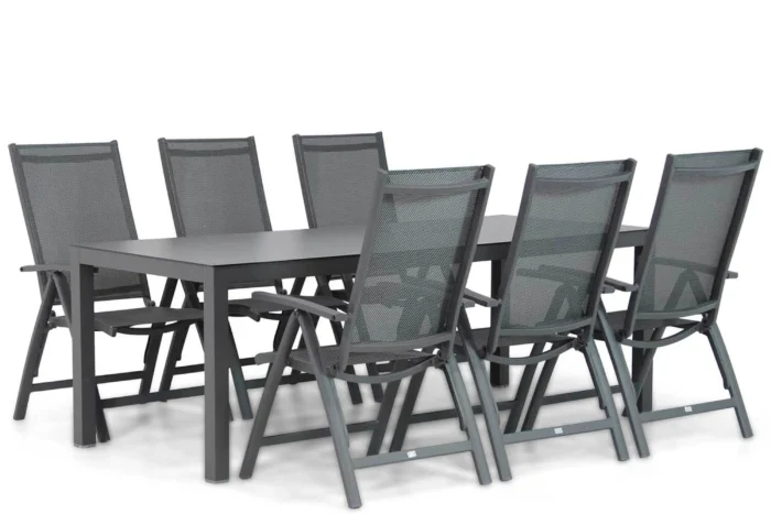 Presto Vasto/Madras 220 cm dining tuinset 7-delig - Grijs-antraciet