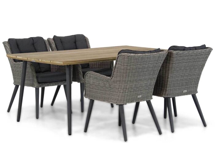 Garden Collections Boston/Montana 180 cm dining tuinset 5-delig – Grijs-antraciet
